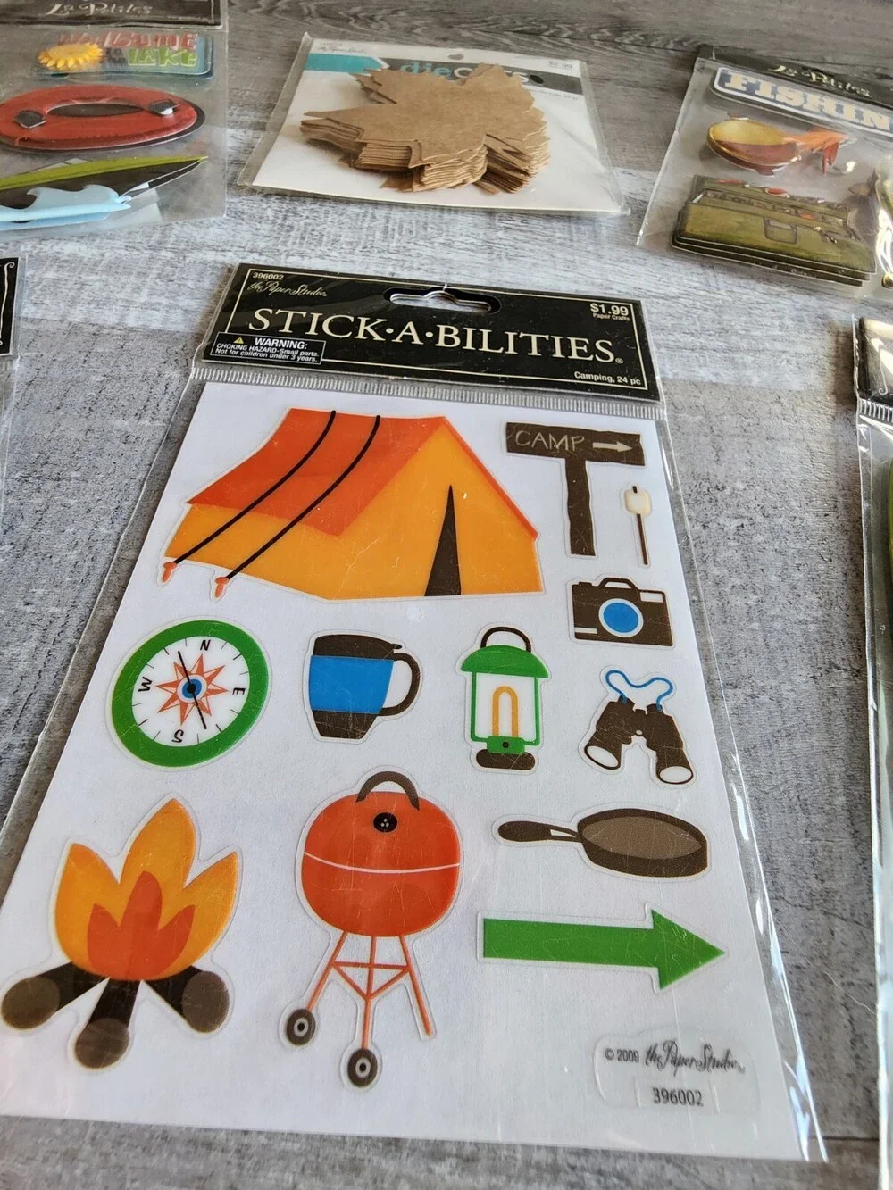 Scrapbook Stickers LOT - Fishing Camping Lake Vacation Cabin Retired NEW 34